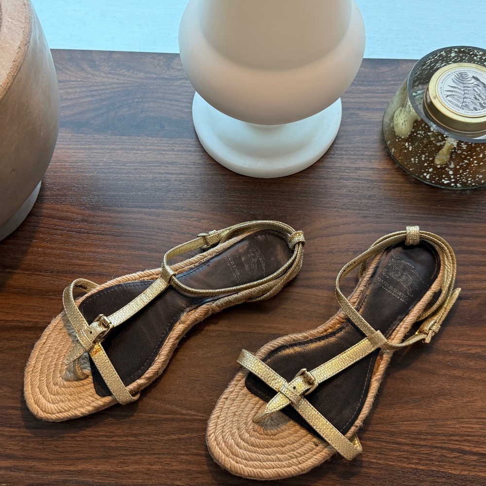 Burberry Gold Espadrilles
